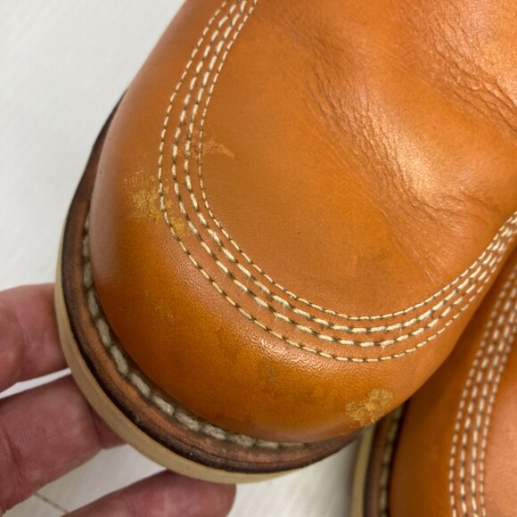 Vtg STATUS 1980 work rockabilly moc red wing style mens boots sz 10 EEE - Picture 4 of 12